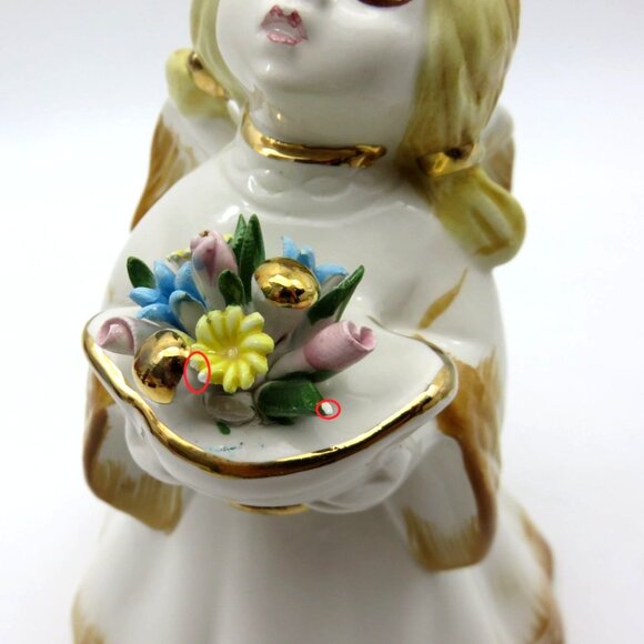 CAPODIMONTE Italian Cherub Statues Set of 2 Vintage Angel Figurines Vintage - Picture 7 of 10